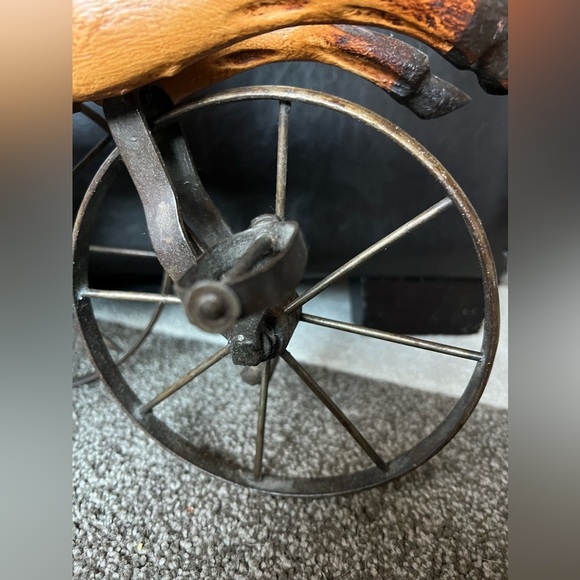 Rare Vintage Victorian 17” x15” Wood & Cast iron Horse Children’s Toy - Picture 9 of 11